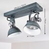 Gudo Deckenleuchte Grau, Silber, 2-flammig